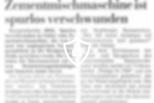 Zementmischmaschine ist spurlos verschwunden