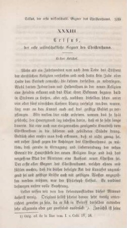 539-560 Celsus, der erste wissenschaftliche Gegner des Christenthums