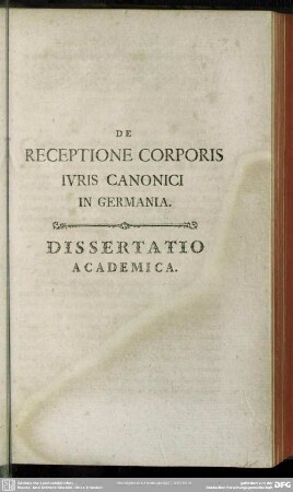 De Receptione Corporis Iuris Canonici In Germania