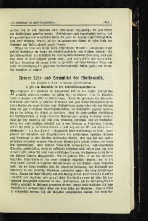 Neuere Lehr- und Lernmittel der Mathematik