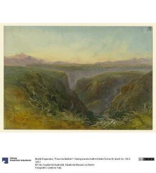 "Paso de Beltrán." Gebirgslandschaft mit tiefer Schlucht
