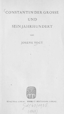 Constantin der Große und sein Jahrhundert