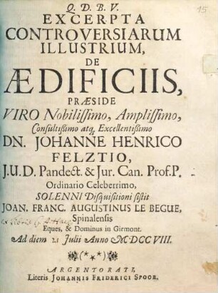 Excerpta controversiarum illustrium, de aedificiis