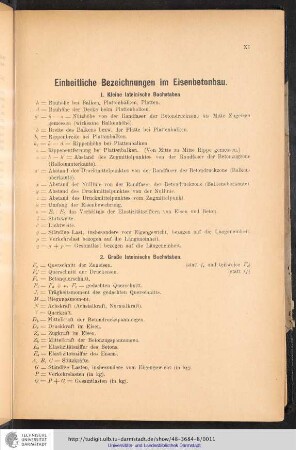 Einheitliche Bezeichnungen im Eisenbetonbau