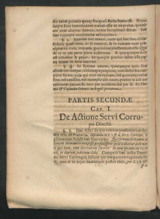 Cap. I. De Actione Servi Corrupti Directa.