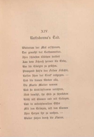 XIV. Ratisbonne's Tod.