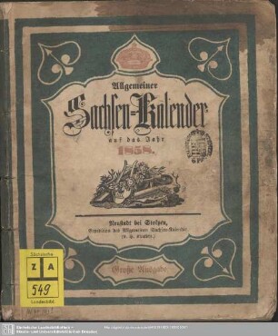 1858: Allgemeiner Sachsen-Kalender