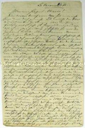 Brief von Bernhard Rostosky an seine Frau, mit Briefumschlag