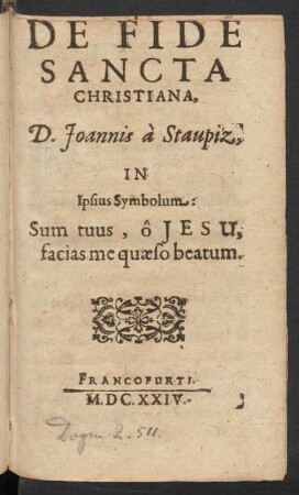 De Fide Sancta Christiana