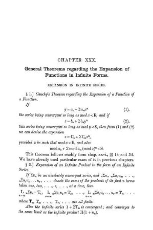 Chapter XXX. General Theorem Regarding the Expansion of Functions in Infinite Forms.