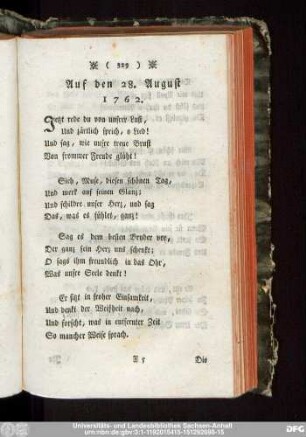 Auf den 28. August 1762.