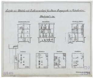 Technische Zeichnung : Projekt zur Mühle mit Turbinenanlage für Herrn Rogozynski in Dritschmin