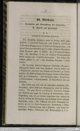 II. Abschnitt. Formation und Bewaffnung der Infanterie