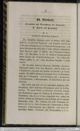II. Abschnitt. Formation und Bewaffnung der Infanterie