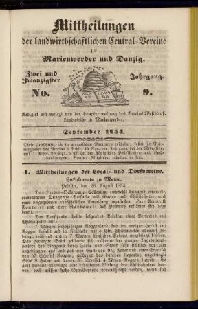 Zwei und Zwanzigster Jahrgang. No. 9.