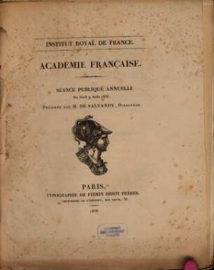Séance publique annuelle. 1838