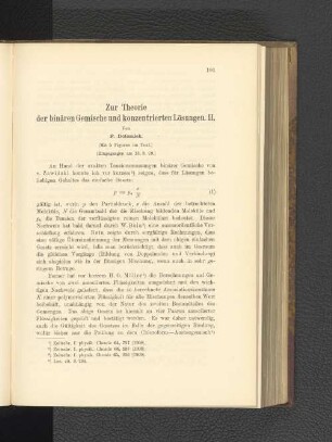 Zur Theorie der binären Gemische und konzentrierten Lösungen. II.