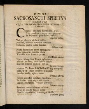 Divina Sacrosancti Spiritus...
