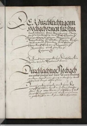 Widmungsbrief an Herzogin Anna Maria von Württemberg