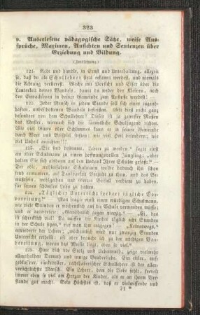 Auserlesene pädagogische Sätze, weise Aussprüche, Maximen, Ansichten und Sentenzen über Erziehung und Bildung : (Fortsetzung)