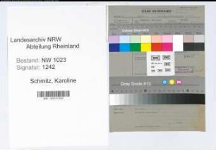 Entnazifizierung Karoline Schmitz , geb. 28.05.1900 (Postsekretaerin)
