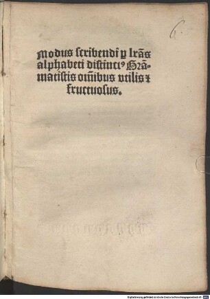 Modus scribendi per litteras alphabeti distinctus