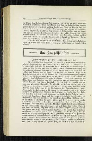 Jugendpsychologie und Religionsunterricht