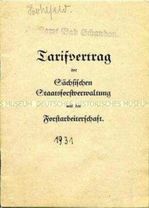 Tarifvertrag der Sächsischen Forstwirtschaft