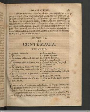 Caput IV. De Contumacia.