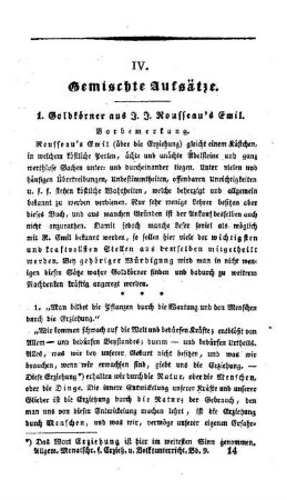 Goldkörner aus J. J. Rousseau's Emil
