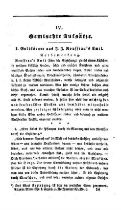 Goldkörner aus J. J. Rousseau's Emil