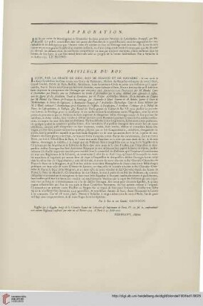 Privelege du roy