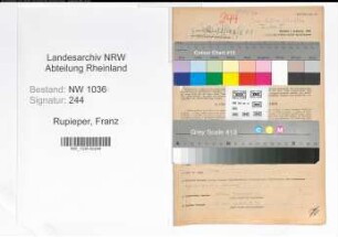 Entnazifizierung Franz Rupieper , geb. 06.04.1896 (Berginspektor)
