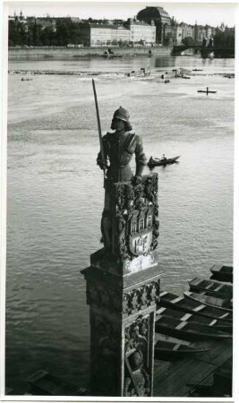 Roland an der Karlsbrücke, Prag, Böhmen und Mähren