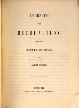 Lehrbuch der Buchhaltung für den deutschen Buchhandel