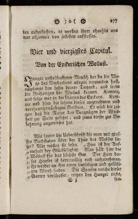 Vier und vierzigstes Capitul. Von der Epikurischen Wollust.