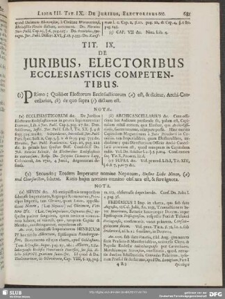 Tit. IX. De Juribus, Electoribus Ecclesiasticis Competentibus
