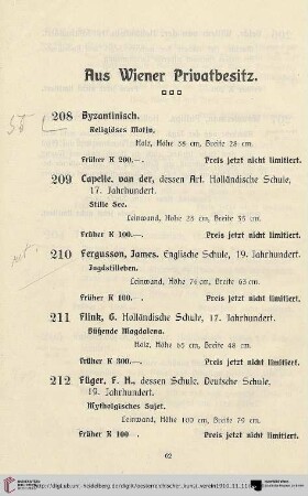 Aus Wiener Privatbesitz (Nr. 208-273)