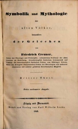 Symbolik und Mythologie der alten Völker : besonders der Griechen, 3