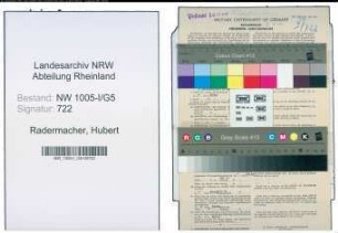 Entnazifizierung Hubert Radermacher , geb. 12.05.1883 (Postschaffner)