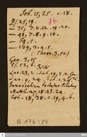 Notizzettel von August Hermann Francke mit Bibelstellen.