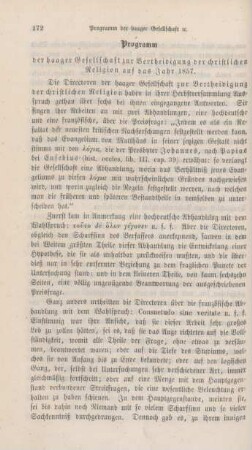 172-177 Programm der haager Gesellschaft zur Verteidigung der christlichen Religion