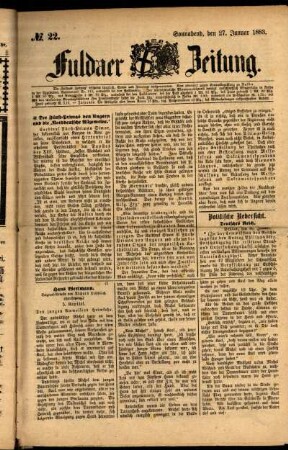 Ausgabe vom Samstag, den 27. Januar 1883.