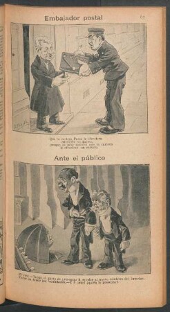 Embajador postal [y] Ante el público - [Caricaturas]