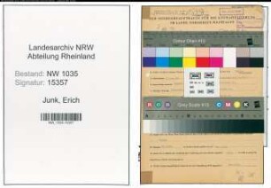 Entnazifizierung Erich Junk , geb. 07.11.1898 (Markscheider)