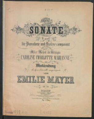 Sonate D-moll für Pianoforte und Violine : op. 29