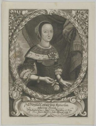 Bildnis der Sibylla Catharina Agricolin