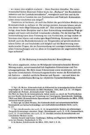 II. Die Bedeutung kriminaltechnischer Beweisführung