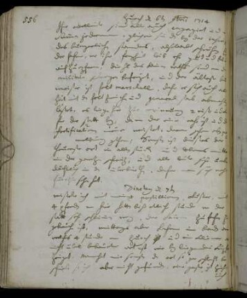 Zürich/Baden/Aarau/Solothurn/Bern 6. - 11. November 1714