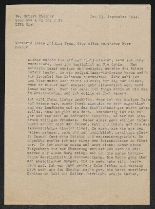 Brief von Erhart Kästner an Margarete Hauptmann und Gerhart Hauptmann